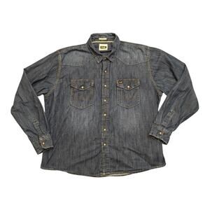 Men’s Wrangler Western Denim Long Sleeve Pearl Snap XXL